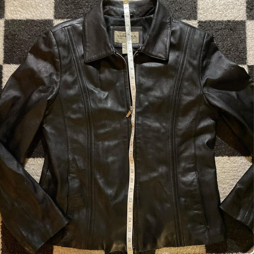 Vintage Sonoma 100% Lambskin Leather Jacket Black size large - Picture 5 of 6